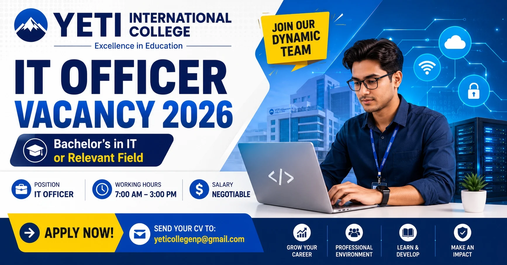 Yeti International College Vacancy 2026