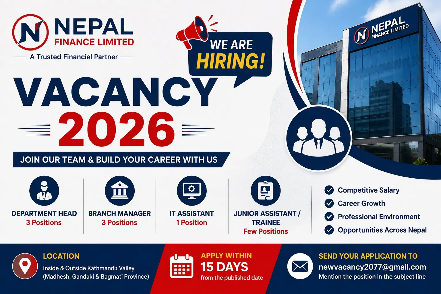 Nepal Finance Limited Vacancy 2026 – Bank Jobs in Nepal