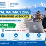 WHO Nepal Business Operations Associate Job Vacancy 2026 with NPR 1,947,388 annual salary in Kathmandu.